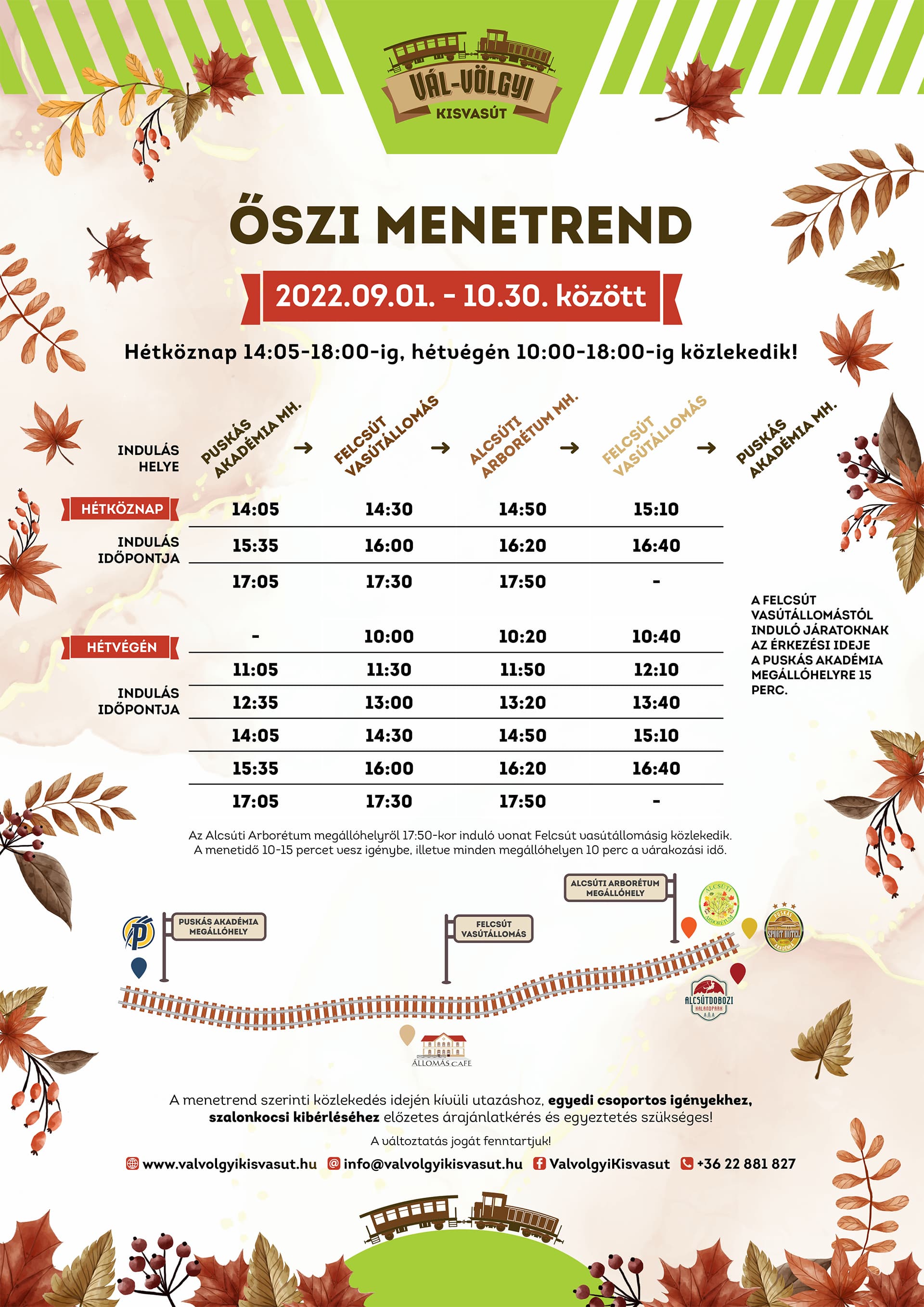 Őszi menetrend 2022